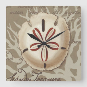 Horloge Carrée Sonnet III de bord de la mer