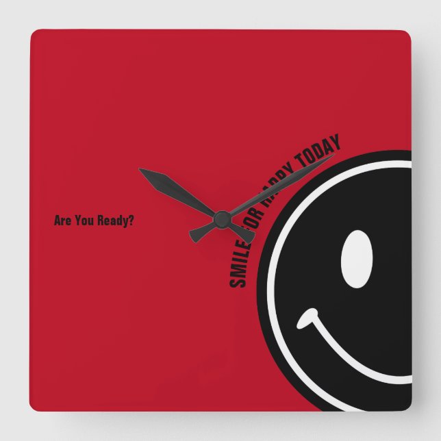 Horloge Carrée Souriez pour Happy Today (Recto)