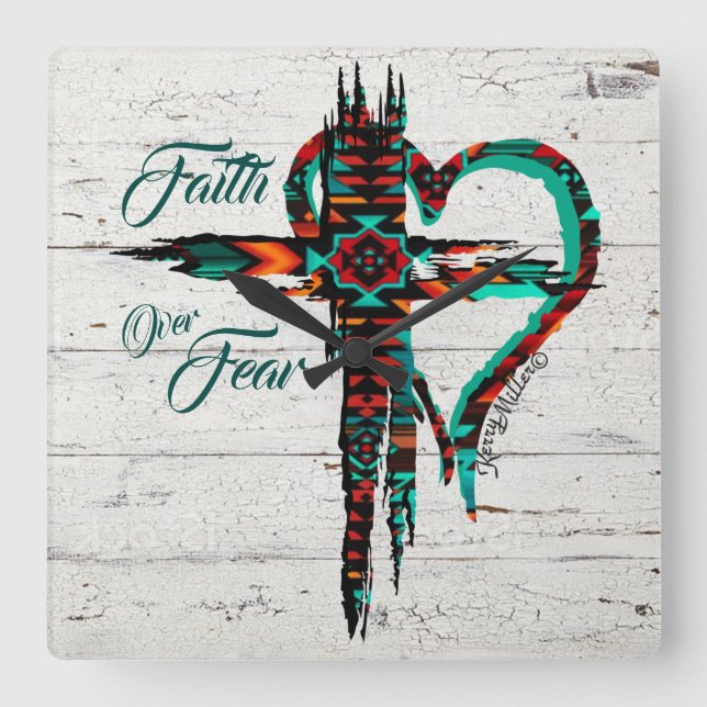 Horloge Carrée Southwest Cross Square Wall Clock (Recto)