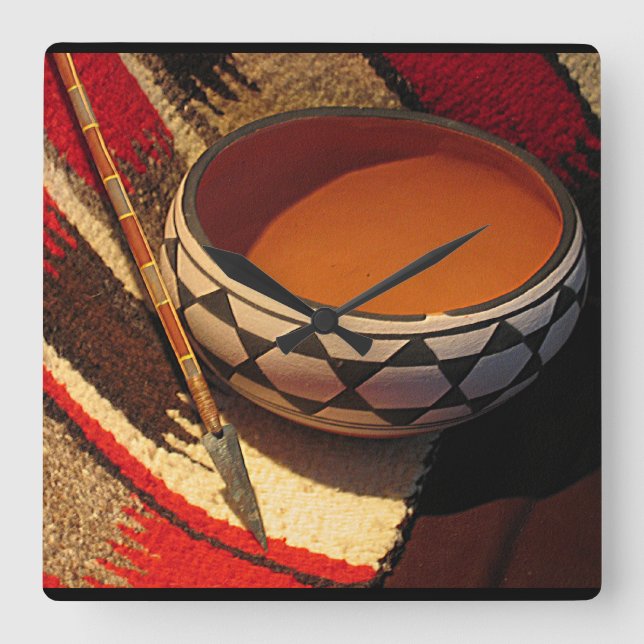 Horloge Carrée Southwestern Native American clock (Recto)