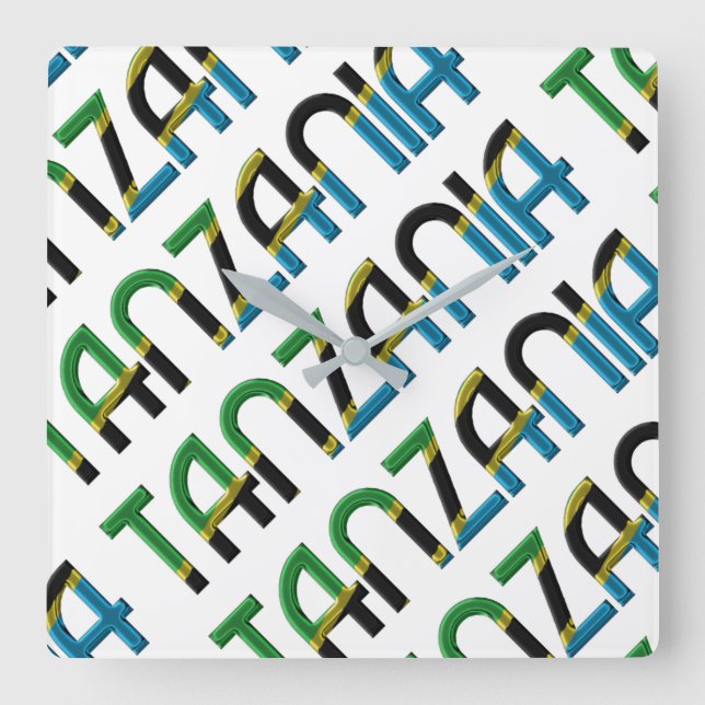 Horloge Carrée Souvenir du typographe d'Africa Tanzanie (Recto)