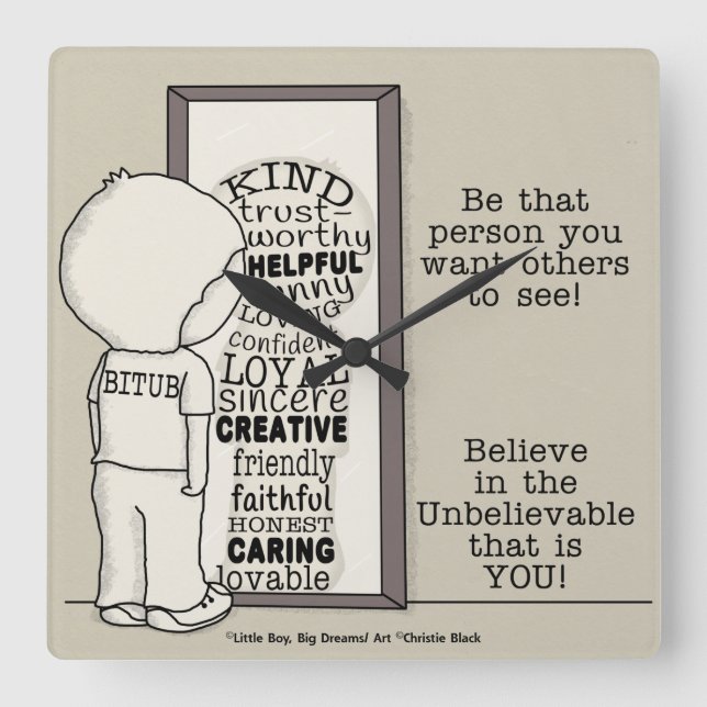 Horloge Carrée Soyez cette personne (Recto)