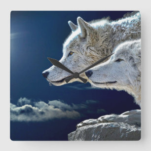 Horloge Carrée Spirit Wolf