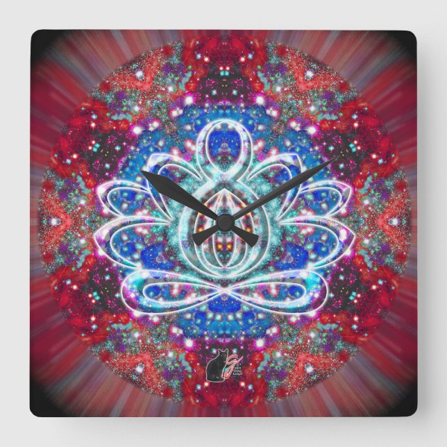 Horloge Carrée Splendorous Zen Lotus Clock (Recto)