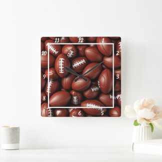 Horloge Carrée Sports de football en grappe