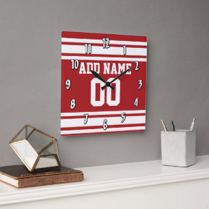 Horloge Carrée Sports Jersey with Your Name and Number