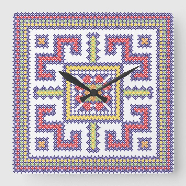 Horloge Carrée Square cross-stitch (Recto)