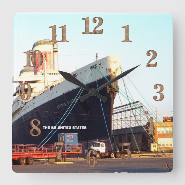 Horloge Carrée SS États-Unis Ocean Liner (Recto)