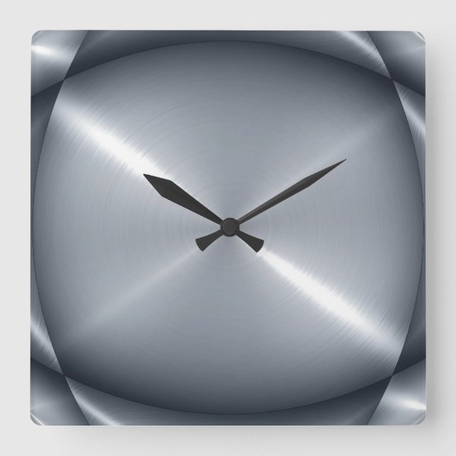 Horloge Carrée Stainless Steel Metal Look (Recto)
