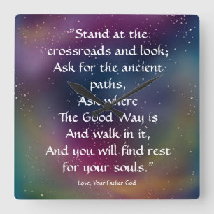 Horloge Carrée Stand at the Crossroads - Love God Acrylic Clock