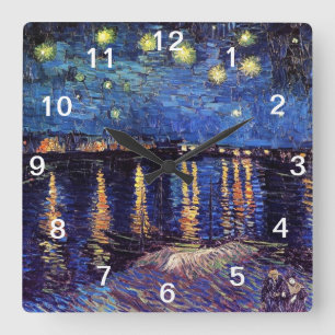 Horloge Carrée Starry Night over the Rhone, Vincent Van Gogh