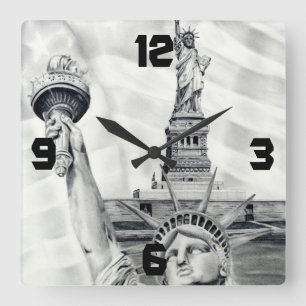 Horloge Carrée Statue de Liberty Wall Clock