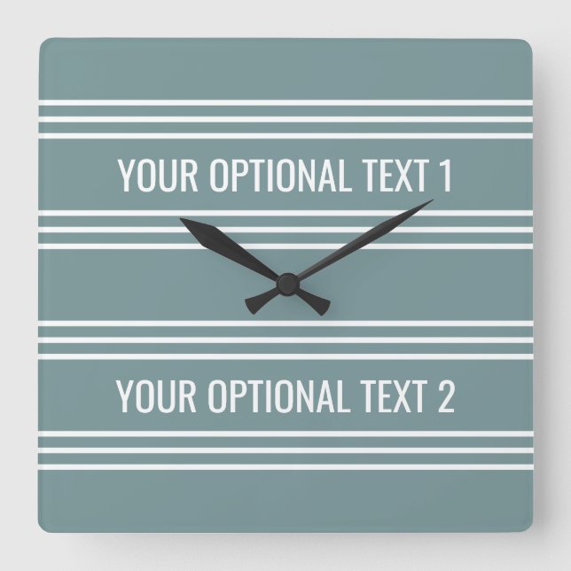 Horloge Carrée Steel Blue Stripes custom wall clock (Recto)