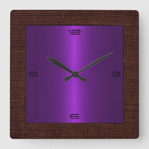 Horloge Carrée Steel Modern Burlap