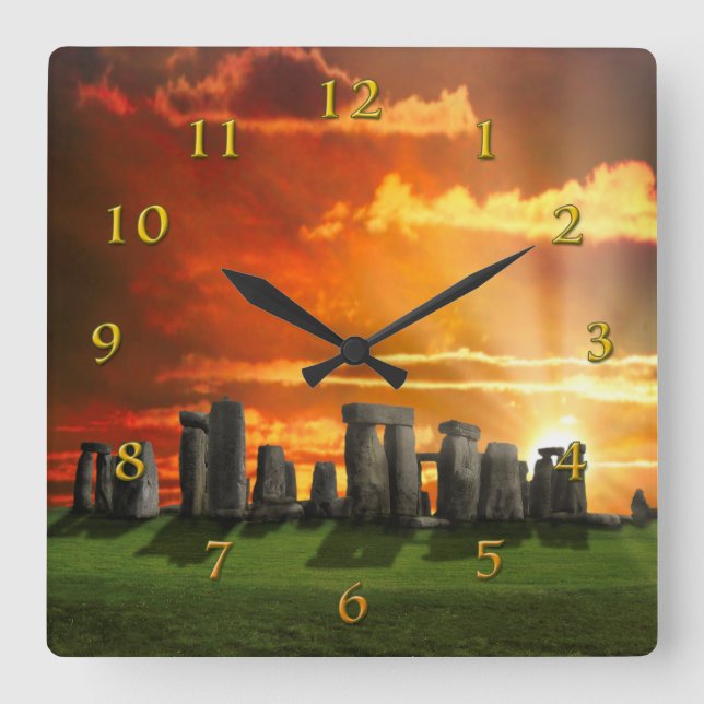 HORLOGE CARRÉE STONEHENGE HIVER SOLSTICE (Recto)