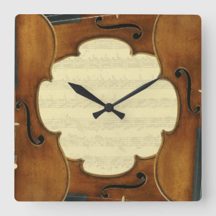 Horloge Carrée Stradivari Violins Bach