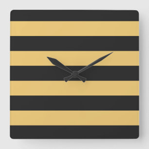 Horloge Carrée STRIPES ajustables en noir