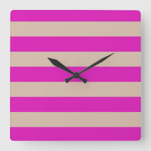 Horloge Carrée STRIPES ajustables rose