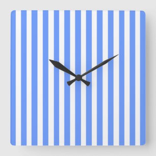 Horloge Carrée Stripes bleues