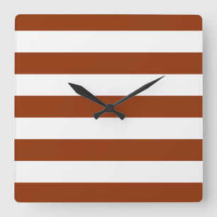 Horloge Carrée STRIPES réglables Brown