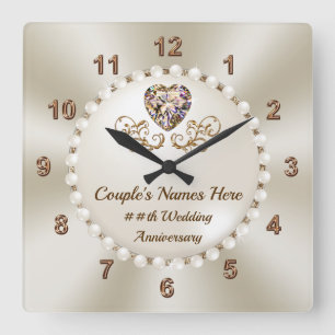 Horloge Carrée Stunning Custom, Clock Anniversary Toxits, by Year