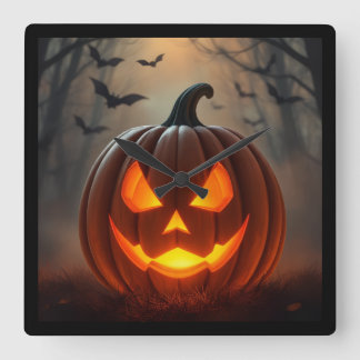 Horloge Carrée Stunning Glowing Pumpkin Art – Ultimate