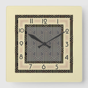 Horloge Carrée Style Art déco