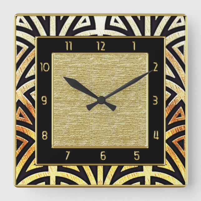Horloge Carrée Style Art déco décadent (Recto)
