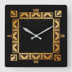 Horloge Carrée Style Art déco élégant