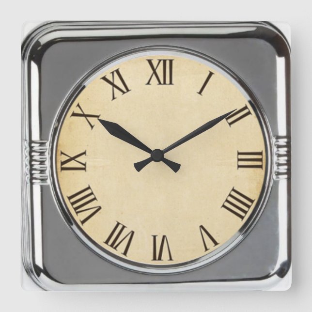 Horloge Carrée Style rétro (Recto)