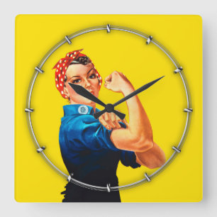 Horloge Carrée Style rétro Rosie the Riveter