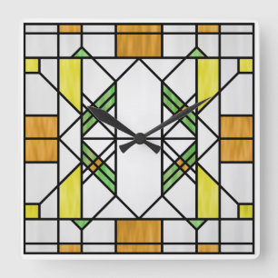 Horloge Carrée Style scolaire des Prairies Interprétation no 2