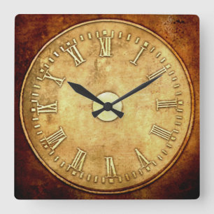 Horloge Carrée Style Steampunk Rust Ride Rond