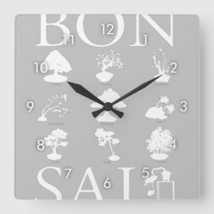 Horloge Carrée Styles de base de l'arbre Bonsai
