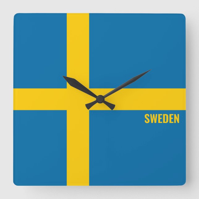 Horloge Carrée Suède Drapeau éblouissant patriotique (Recto)