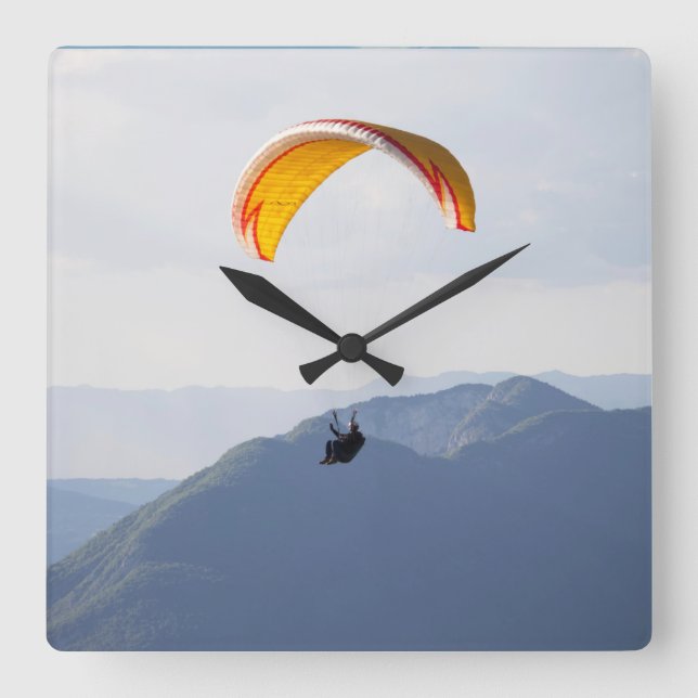 Horloge Carrée Suisse Paraglider Epic Fun Fab Orange (Recto)