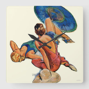 Horloge Carrée Sunbathers
