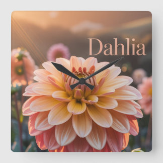 Horloge Carrée Sunset Dahlia Garden