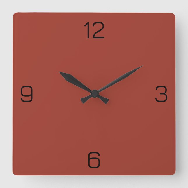 Horloge Carrée Sunset Red Terracotta 9F392B Couleur Ajouter un no (Recto)