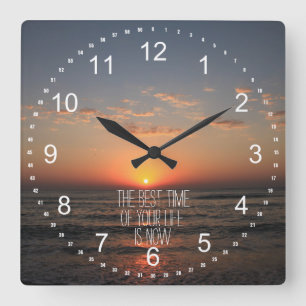 Horloge Carrée Sunset with Life