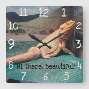 Horloge Carrée Superbe conception d'images Dragon à oreilles