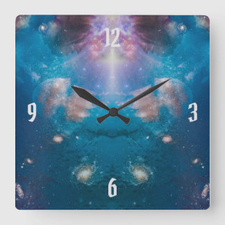 Horloge Carrée Superposer Marine-Blue Galaxy Star avec Ocean Jell