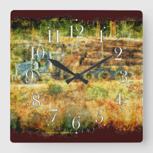 Horloge Carrée Sur l'horloge murale de notation de camion de la