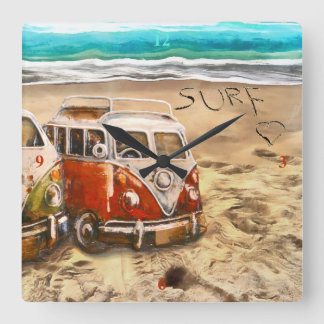 Horloge Carrée Surfdudes,
