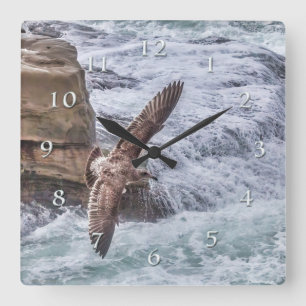 Horloge Carrée Surfer aérien Seagull