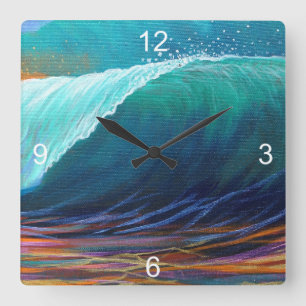 Horloge Carrée Surfers Vue du canon