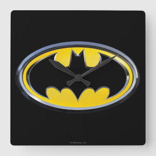 Horloge Carrée Symbole Batman   Logo classique