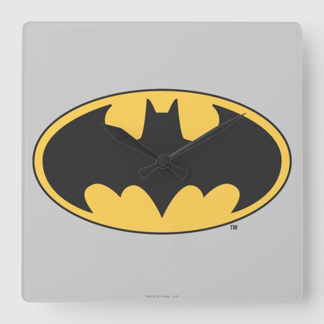 Horloge Carrée Symbole Batman | Logo ovale (Recto)