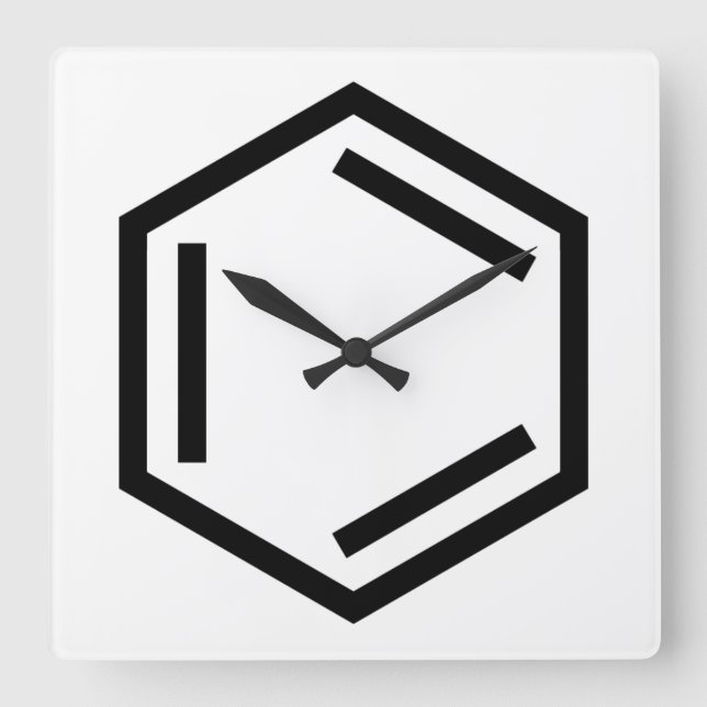 HORLOGE CARRÉE SYMBOLE D'ANNEAU BENZENE (Recto)