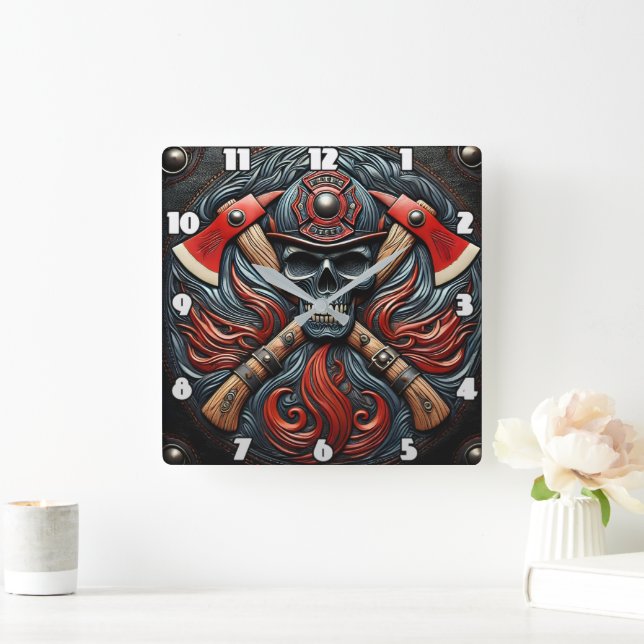 Horloge Carrée Symbole de la bravoure et de la protection contre  (Maison)